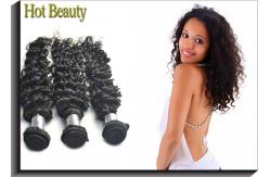 China Brazilian Deep Curly Remy Hair Extensions Natural Black 100 Grams / Per Bundle supplier