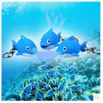 New creative gift product cartoon animal Dolphin led light keychain keyrings with sound for sale