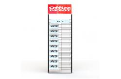 China KD Construction A3 Papers Black Metal Display Rack With Wire Shelves supplier