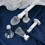 28MM Matte Stereoscopic Crystal Curtain Finial With Curtain Rod Set