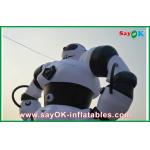 White / Black Inflatable Cartoon Characters , Oxford Cloth Inflatable Robot