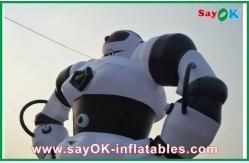 China White / Black Inflatable Cartoon Characters , Oxford Cloth Inflatable Robot supplier