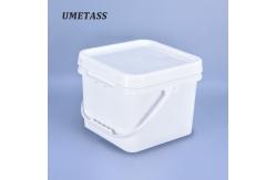 China 8L Thickened White Transparent Large Square Plastic Bucket Container With Lids Food Grade supplier
