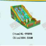 Clown Inflatable Slide With Elephant Theme For Children Fun Park