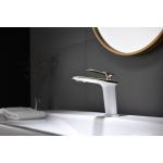 T&F Bathroom Basin Faucets , Chrome Brass Single Hole Basin Mixer Tap