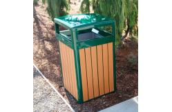 China 33 Gallon Round Recycled Plastic Trash Receptacle with Rain Cap supplier