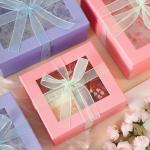 Valentine's Day Rigid Gift Box Creative Window With Bow Exquisite Box