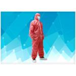Silicone Free Disposable Protective Coverall Red Color High Structure Strength for sale