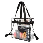 Plastic Tote Bag With Zipper Closure Transparent for sale