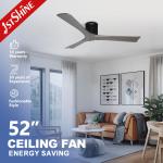 52 Inches Remote Control Ceiling Fans Silk Screen Printing Logo Simple Wooden Blades for sale