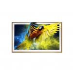32 Inch Wall Hanging LCD Advertising Screen Brown Color Wooden Frame 350 Nits Brightness for sale