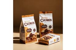 China ​Premium BOPET Coffee Pouches - Glossy Gold Trim & Custom Brand Embossing supplier