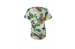 China Four Way Stretch Printed Scrub Tops 95% Polyester 5% Spandex supplier
