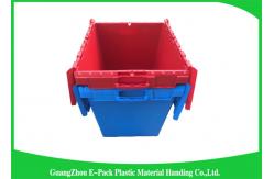 China Solid Moving Plastic Attached Lid Containers , 50kgs Security Plastic Bins With Lids supplier
