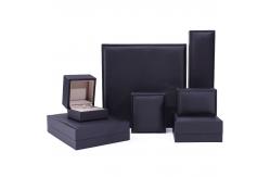 China Custom Logo Nobel Sleek PU Leather Jewelry Packaging Box With Soft Velvet Lining supplier