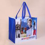 Printed PP Laminated Woven Bags With Logo Reusable BOPP Woven Shopping Bags With Handles for sale