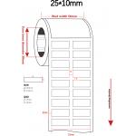 25mmx10mm High Temperature Adhesive Labels 1mil White Matte Polyimide Material