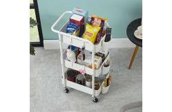 China Household Moveable 3 Tier Modern Storage Trolley Cart With Locking Wheels supplier