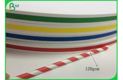 China 60GSM 120GSM 39.69CM Radius Stripe Printing Straw Paper With Food Grade Certified supplier