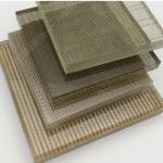Decoration Art Fabric Laminated Glass With Mesh Interlayer for sale