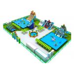 Earth - Friendly Combined Inflatable Amusement Park With Slide And Water Pool for sale