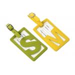 Green Travel Color Luggage Tag Pu Leather Hollow Pattern Tag for sale