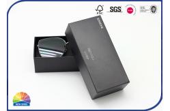 China Custom Embossing Logo Two-Piece Black Paper Box Pack Sunglasses supplier