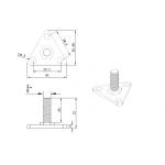 White Wire Shelving Parts , SS 304 Adjustable Leveling Bolt Down Foot For 1  Posts for sale