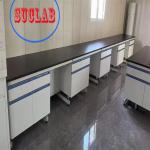 Chemical Resistant  Chemistry Lab Workbench Wood Lab Casework With Multiple Cabinets
