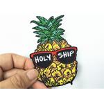 Adorable Pineapple Clothing Embroidery Patches Recycled Merrowed Edge for sale