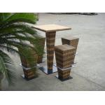 Brown PE Rattan Bar Set , Home Balcony / Garden Table And Chairs for sale