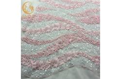 China Glitter Sequin Lace Material Custom Pattern Evening Dress Lace supplier