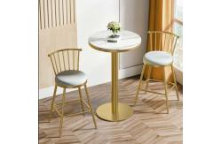 China Diameter 550mm Round Golden Table Bar Chairs And Table For Living Room supplier
