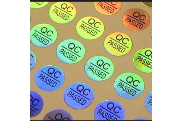 QC PASSED Hologram Seal Stickers PET Self Adhesive Round Stickers