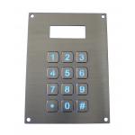 IP67 12 keys dot matrix dynamic waterproof blue backlit metal keypad with LCD for sale