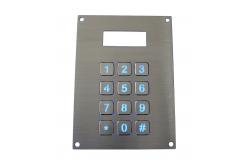 China IP67 12 keys dot matrix dynamic waterproof blue backlit metal keypad with LCD supplier