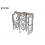 Sus304 Brushed Stainless Steel Full Height Turnstile Security Door With Rfid Card for sale