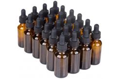 China Graduated Scale Amber Glass Cosmetic Containers 0.7oz 30ml Dropper Bottles With Pipette supplier