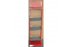 China Movable 4 Layer Metal Plate Display Racks With Casters supplier