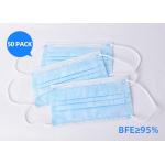 Block Coronavirus 3 Ply Disposable Face Mask Aseptic Melt Blown Cloth Blue Mask for sale