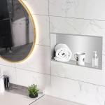Stainless Steel Shower Niche 12x24 and Double Shelf Wall Niche for Modern Hotel Design for sale