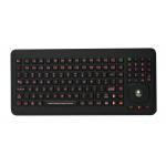Backlit Black Silicone Industrial Keyboard With Optical Trackball And F1 - F24 Keys for sale