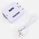 Mini VGA To AV Video Converter , VGA TO RCA Computer To TV PC To TV Vga To Av Junction Box for sale