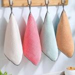 KILINE Kitchen Absorbent Scouring Pad Daily Dish Towel Non-stick Oil Thickened Table Microfiber Cleaning Cloth for sale