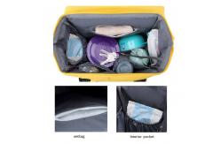 China 420d Waterproof Mommy Diaper Bag With Foldable Crib Anti Theft supplier