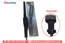 China Adjustable Sensitivity Knob Handheld Wand Metal Detector Black With Rubber Grip supplier