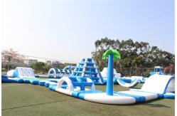 China Blue White Giant Sea Inflatable Water Slide Water Park Obstacle Course supplier