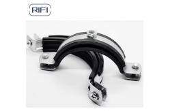 China Rifi Standard Hose Rubber Clamp Steel Cable Double Pipe Clamp with Rubber supplier