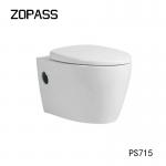 Sleek Seamless Ceramic Wall Hung Toilet Bowl Mix Pit Spacing 180mm for sale