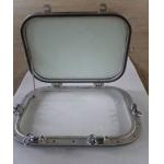 Marine Steel Bolted & Welding Cabin Windows , Rectangular Windows With Round Angle